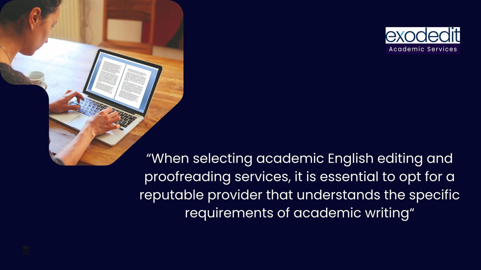 Academic English editing